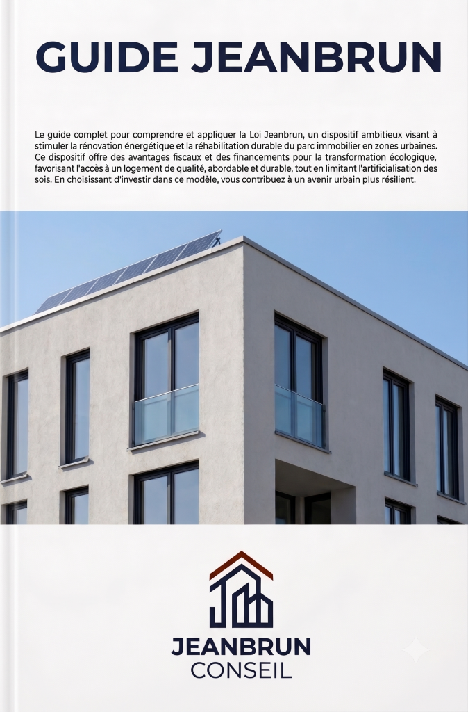 Couverture du Guide Jeanbrun par Jeanbrun Conseil sur la rénovation énergétique et la réhabilitation immobilière.