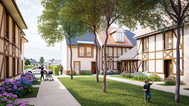 Programme immobilier neuf LES COTTAGES DU CHEMIN VERT à Cabourg - Jeanbrun Conseil